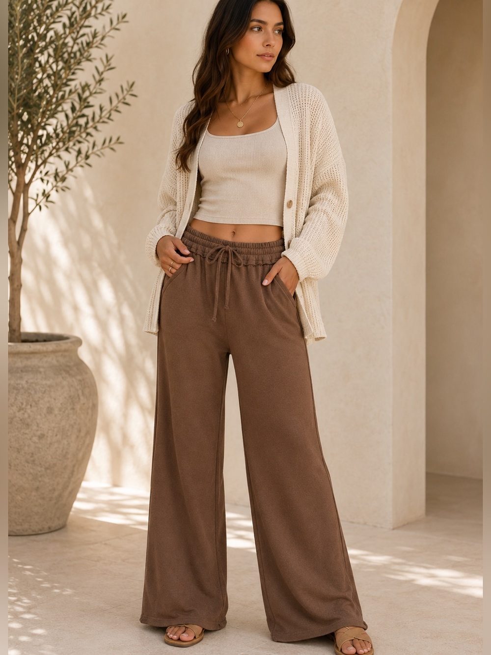 SM191 | Effortless French Terry Elevated Casual Pants